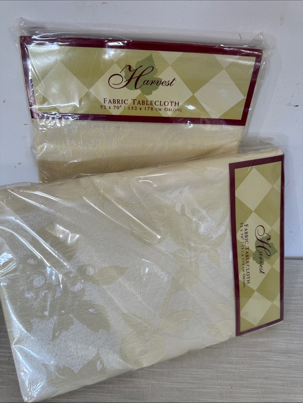 🥕 NWT Set of 2 Harvest Linen Table Clothes Oblong 52”x70”